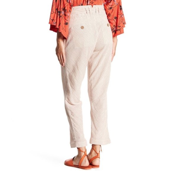 FREE PEOPLE HIGH WAIST PAPER BAG BELTED PANTS - Picture 2 of 15